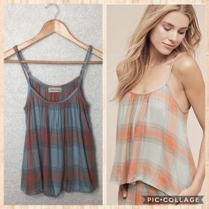 Anthropologie Cloth Stone Plaid Dusk Cami Size Med
